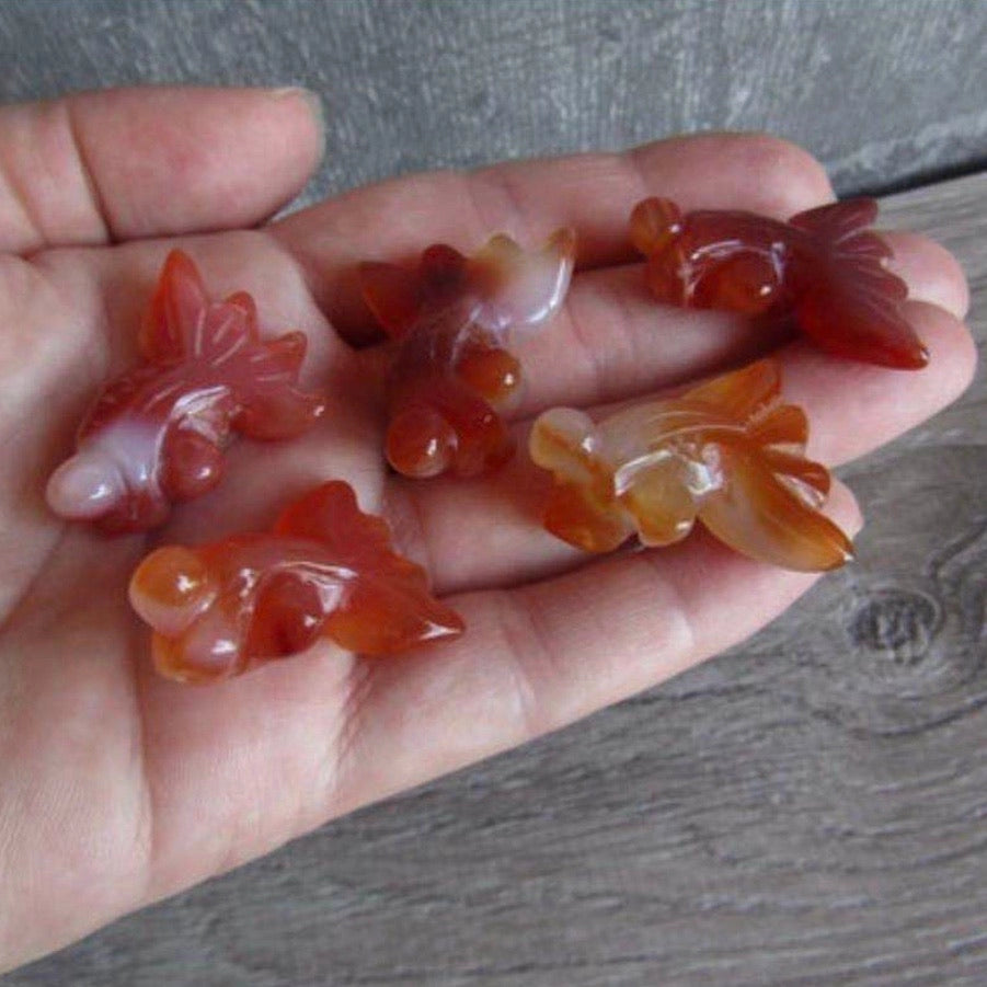 Carnelian Goldfish Crystal Carving