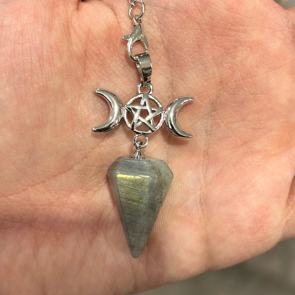 Triple Moon Labradorite Pendulum